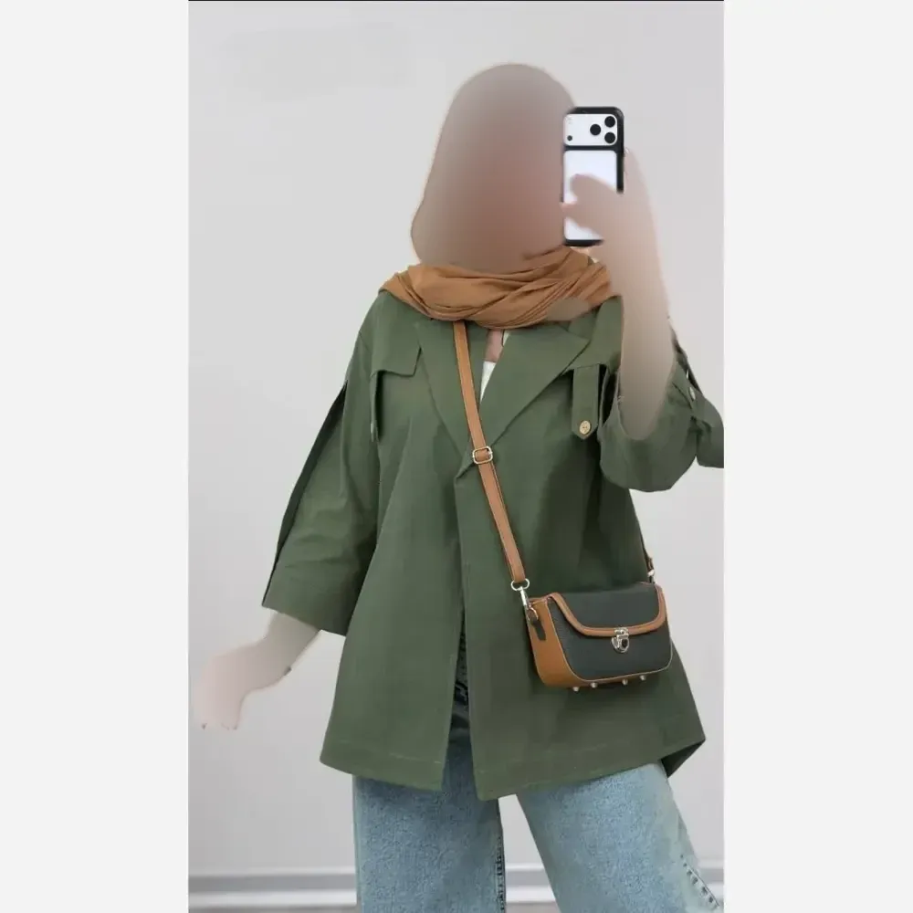 کت شانتون زنانه رنگ نسکافه ای فری سایز مدل یلدا