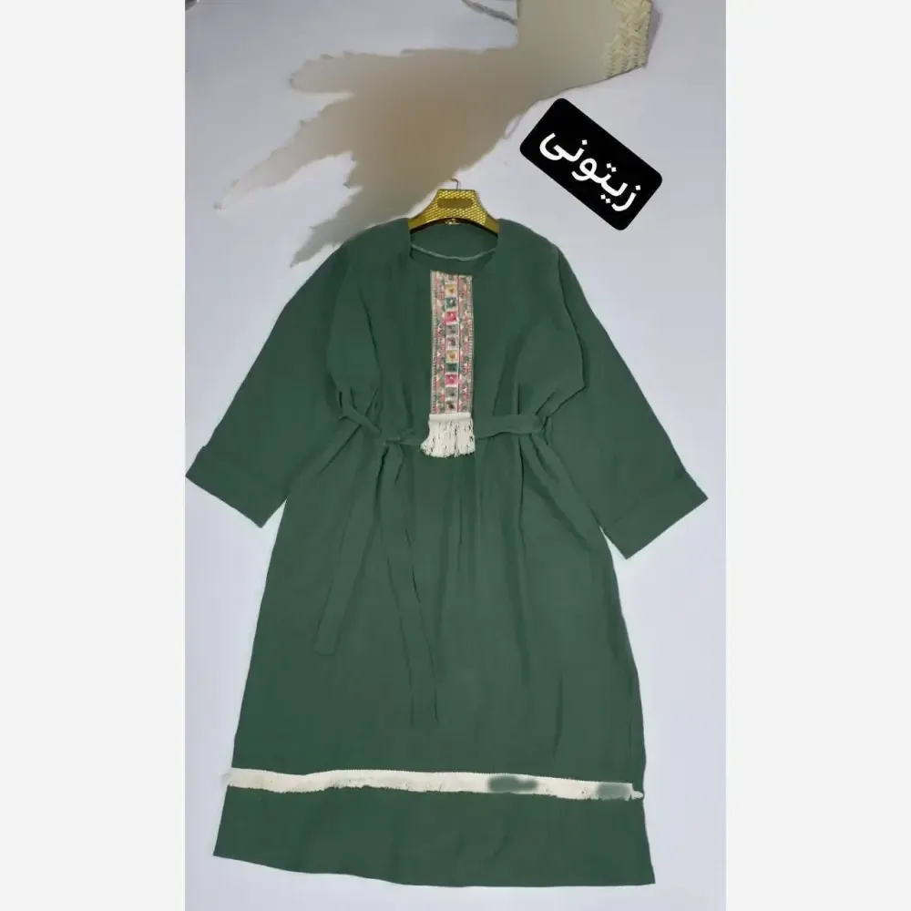 کفتان نوار کنفی جنس موسلین دبل فیس فری سایز