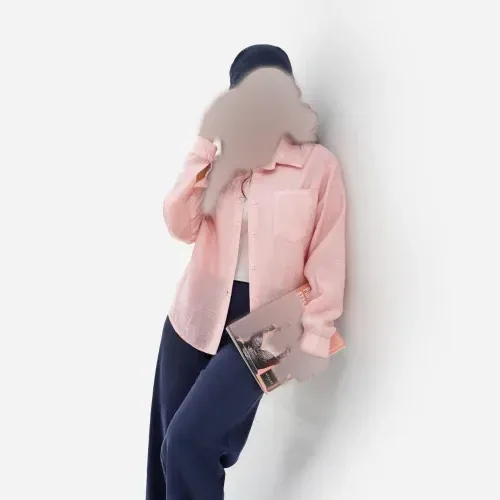 شومیز پیراهنی زنانه مدل مهرسا پارچه پری شیشه ای وارداتی فری سایز