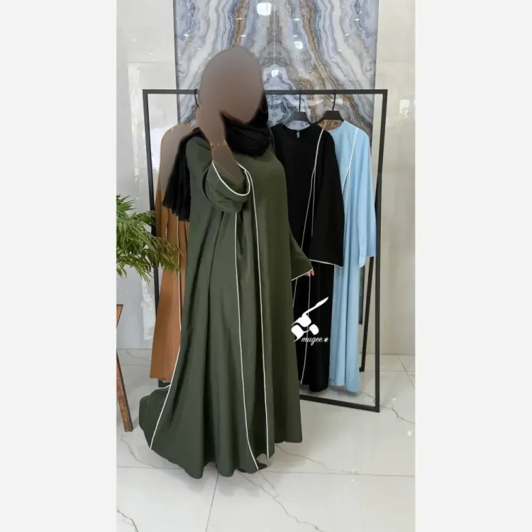 پیراهن عبایی زنانه طرح حورا جنس کرپ الیزه