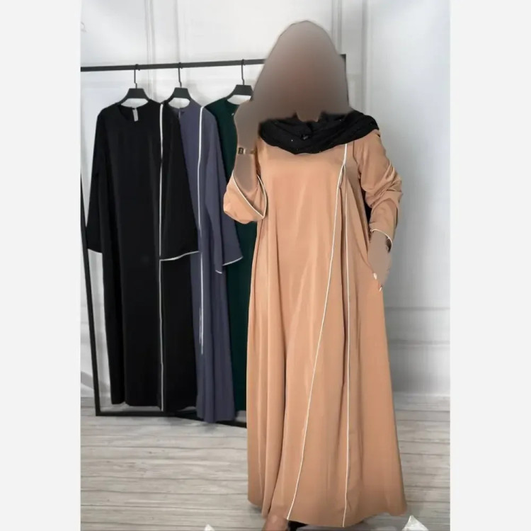 پیراهن عبایی زنانه طرح حورا جنس کرپ الیزه
