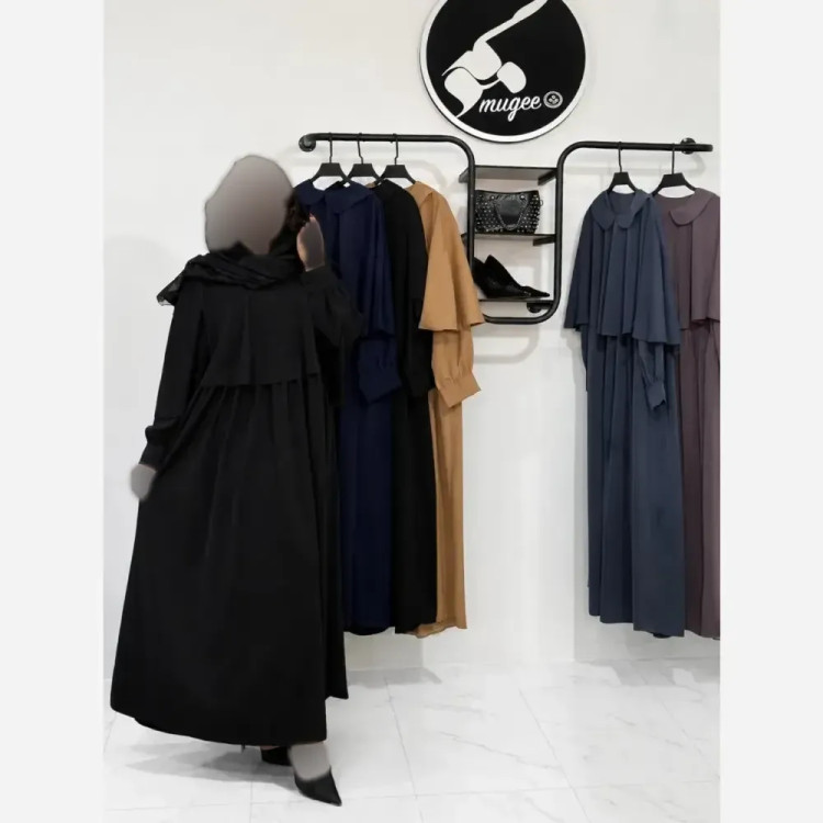 طرح دو تکه آتریسا پیراهن و شنل جنس الیزه فری سایز 38 تا 50 رنگ بندی متنوع
