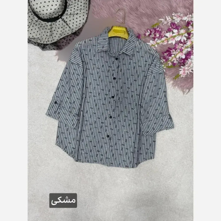 شومیز طرح دار الهام جنس پنبه زارا درجه یک شاین دار فری سایز