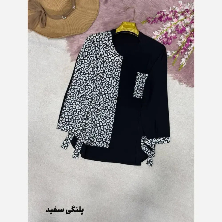 شومیز طرحدار نجلا جنس کرپ بوگاتی سایز بزرگ