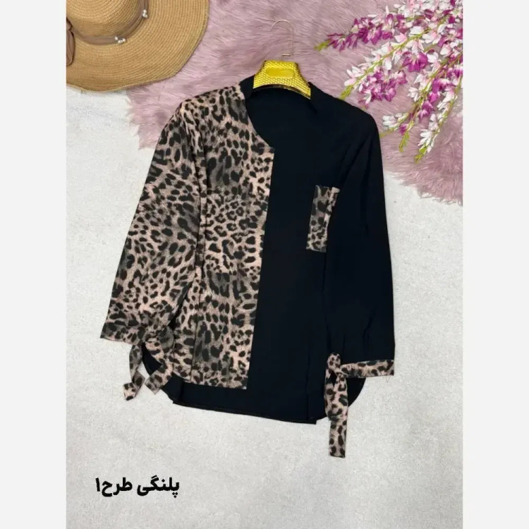 شومیز طرحدار نجلا جنس کرپ بوگاتی سایز بزرگ