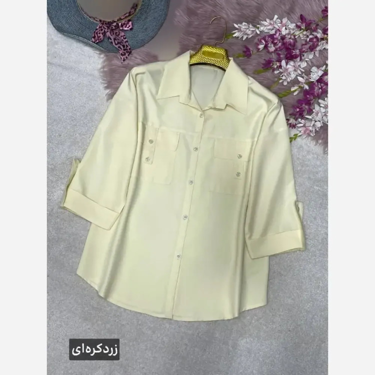 شومیز جیب صلیبی زنانه جنس پری خنک فری سایز