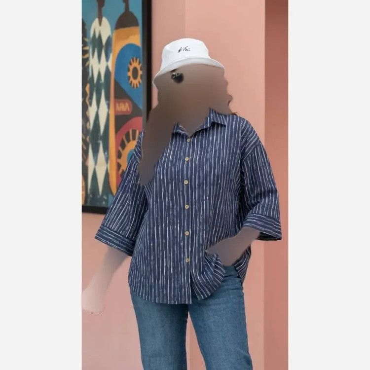 شومیز مانتویی ینزه پفکی درجه یک رنگ صورتی فری سایز