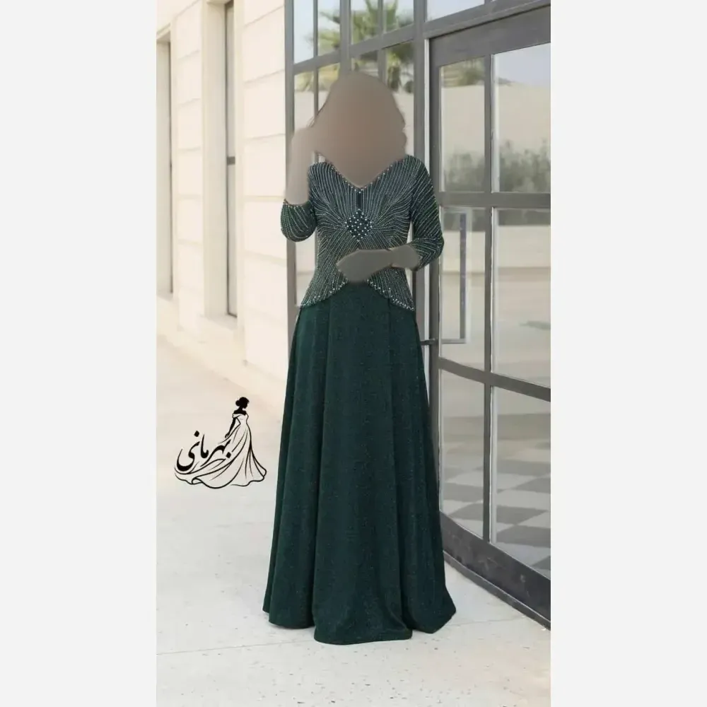 پیراهن مکس لمه زنانه مدل روناک سایز بزرگ رنگ مشکی سبز سورمه ای طوسی