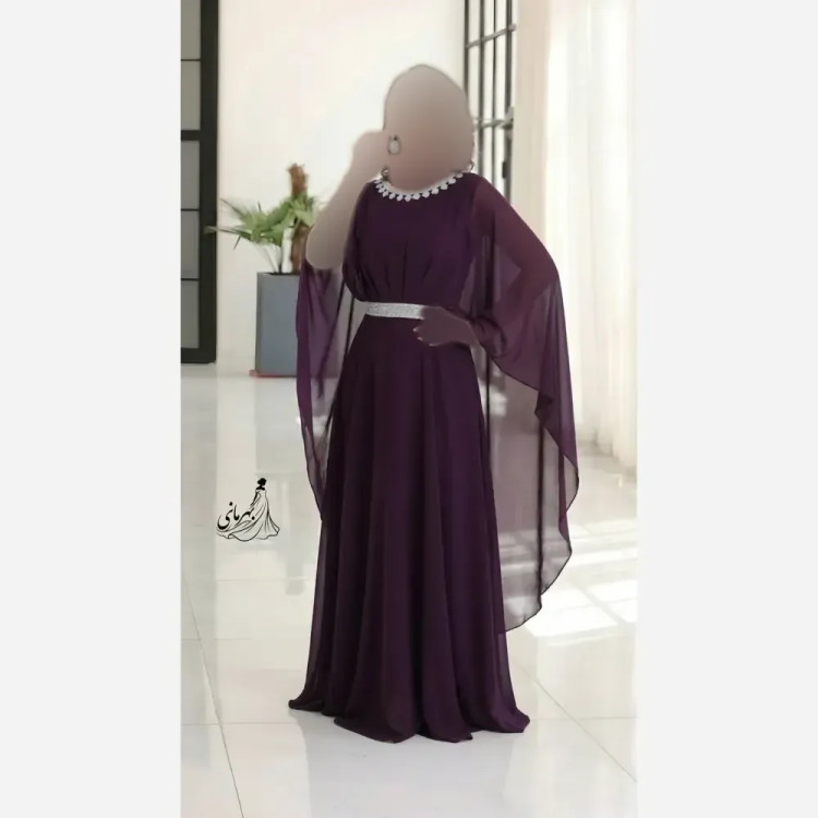 پیراهن حریر سایز بزرگ زنانه کرپ حریر درجه یک کاپدار قد 155
