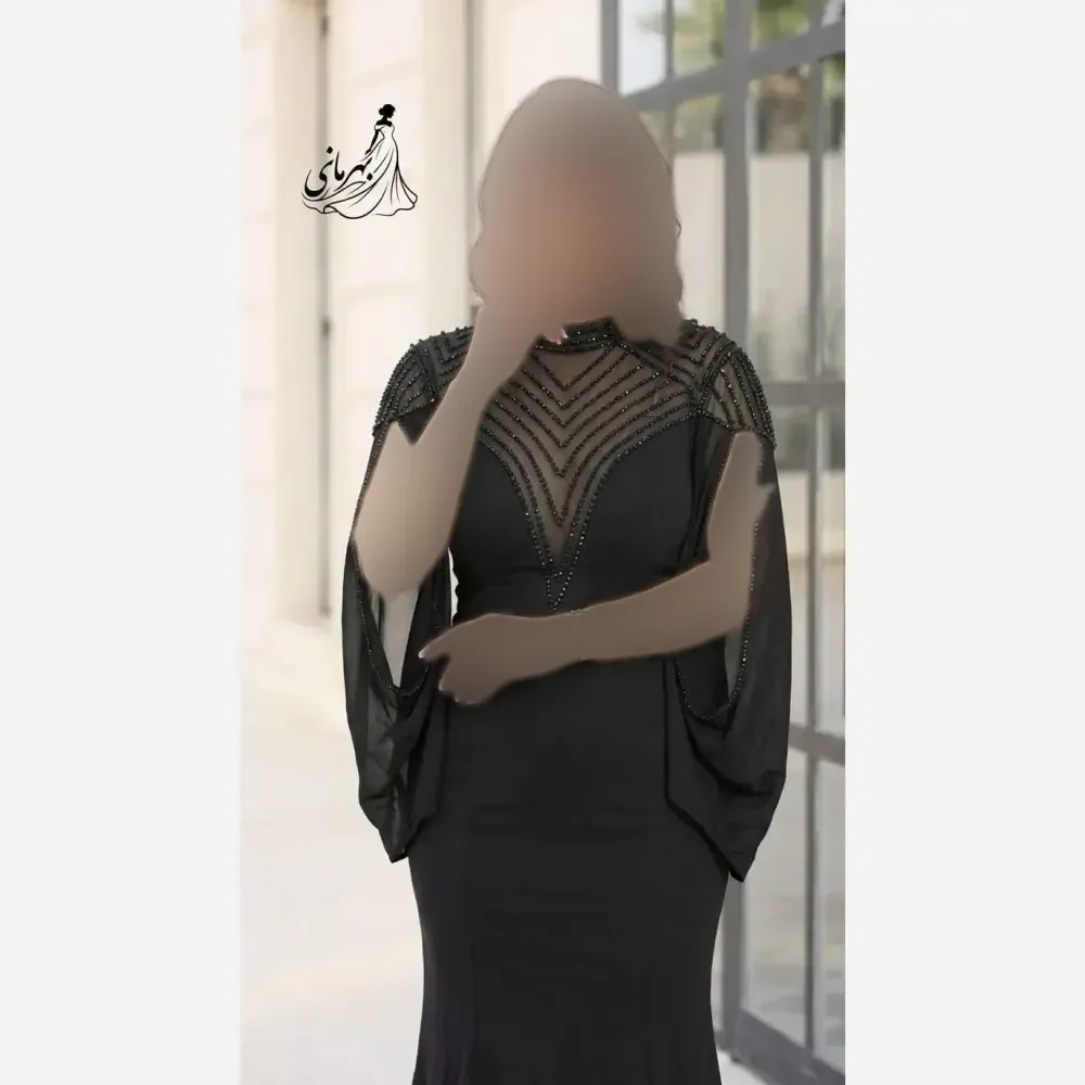 پیراهن ماکسی مجلسی زنانه مدل مایا جنس کرپ دالقیچ