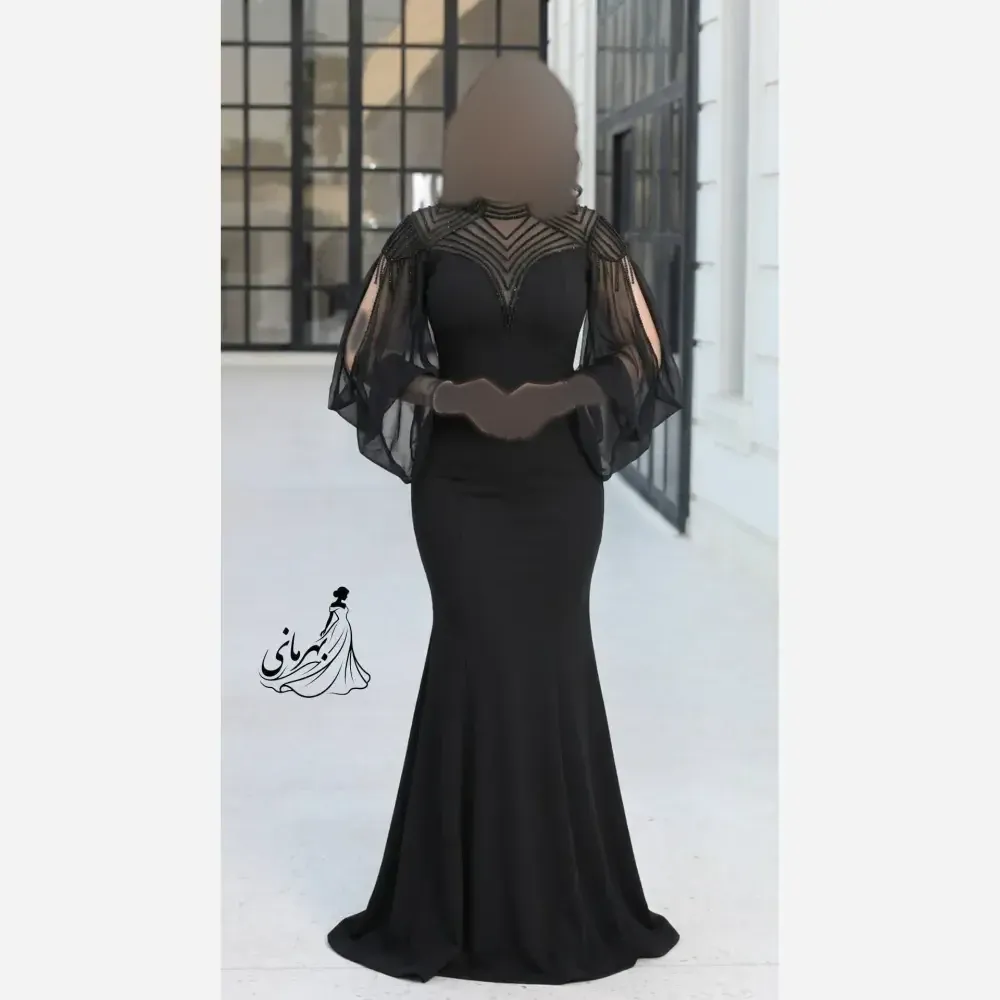 پیراهن ماکسی مجلسی زنانه مدل مایا جنس کرپ دالقیچ