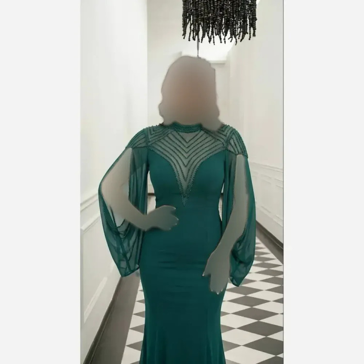 پیراهن ماکسی مجلسی زنانه مدل مایا جنس کرپ دالقیچ