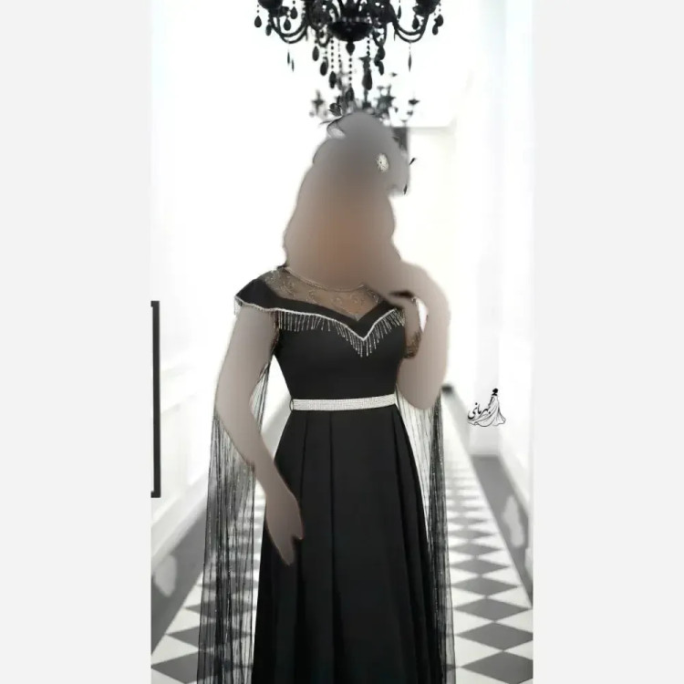 خرید لباس ماکسی فرمالیته مجلسی زنانه کرپ دالقیچ نگیندار سایز 38 تا 48