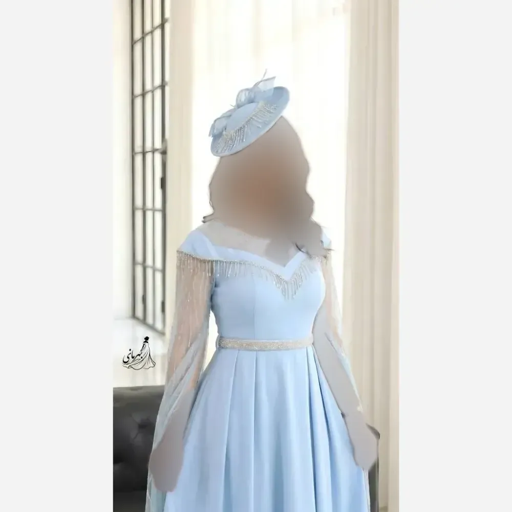 خرید لباس ماکسی فرمالیته مجلسی زنانه کرپ دالقیچ نگیندار سایز 38 تا 48