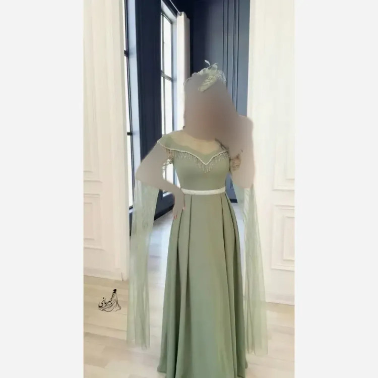 خرید لباس ماکسی فرمالیته مجلسی زنانه کرپ دالقیچ نگیندار سایز 38 تا 48