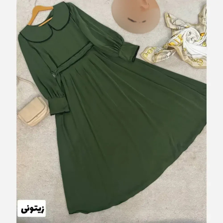 پیراهن بلند الیزه خرجکار مروارید فری سایز تا 48