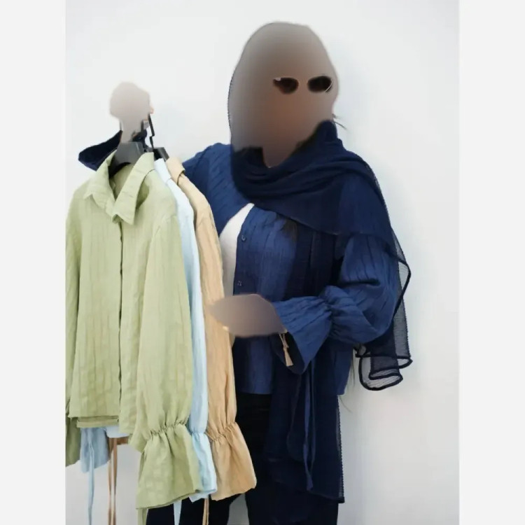 شومیز عروسکی روشنک صوفیا شانتون راه راه فری سایز تا 46