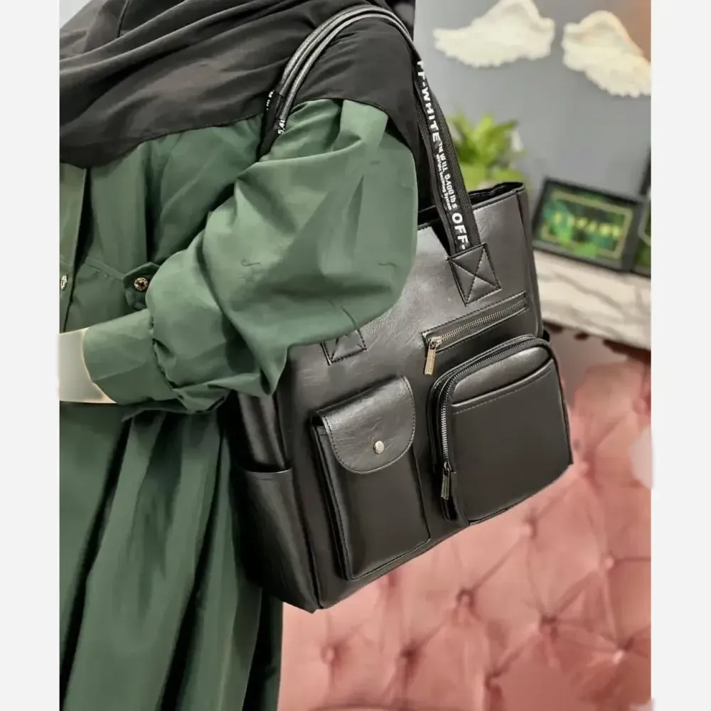 کیف مهرانگیز چرم کیفیت بالا رنگ مشکی سایز 35 در 35