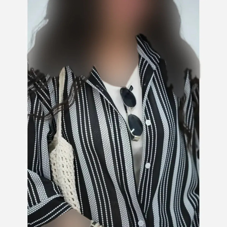 شومیز رولکس دانتل مراکشی فری سایز رنگ مشکی سفید و طوسی