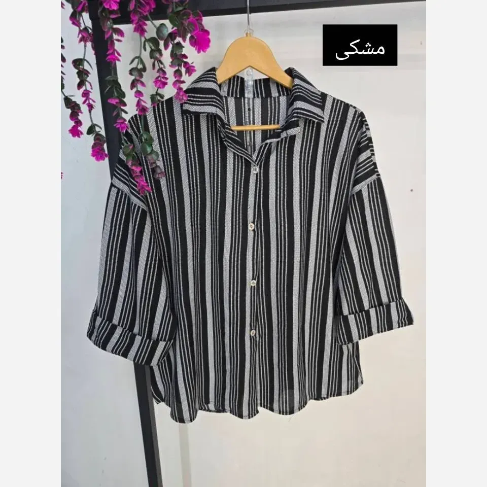 شومیز رولکس دانتل مراکشی فری سایز رنگ مشکی سفید و طوسی