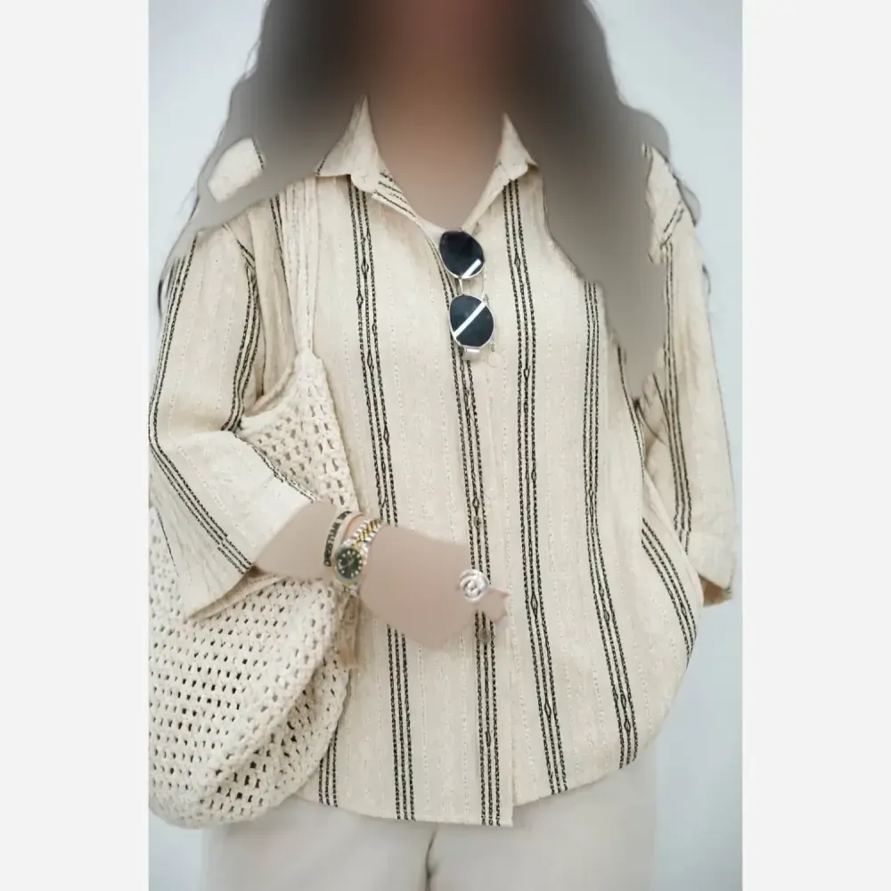شومیز کرانه مراکشی طرح ابریشم فری سایز 36 تا 46