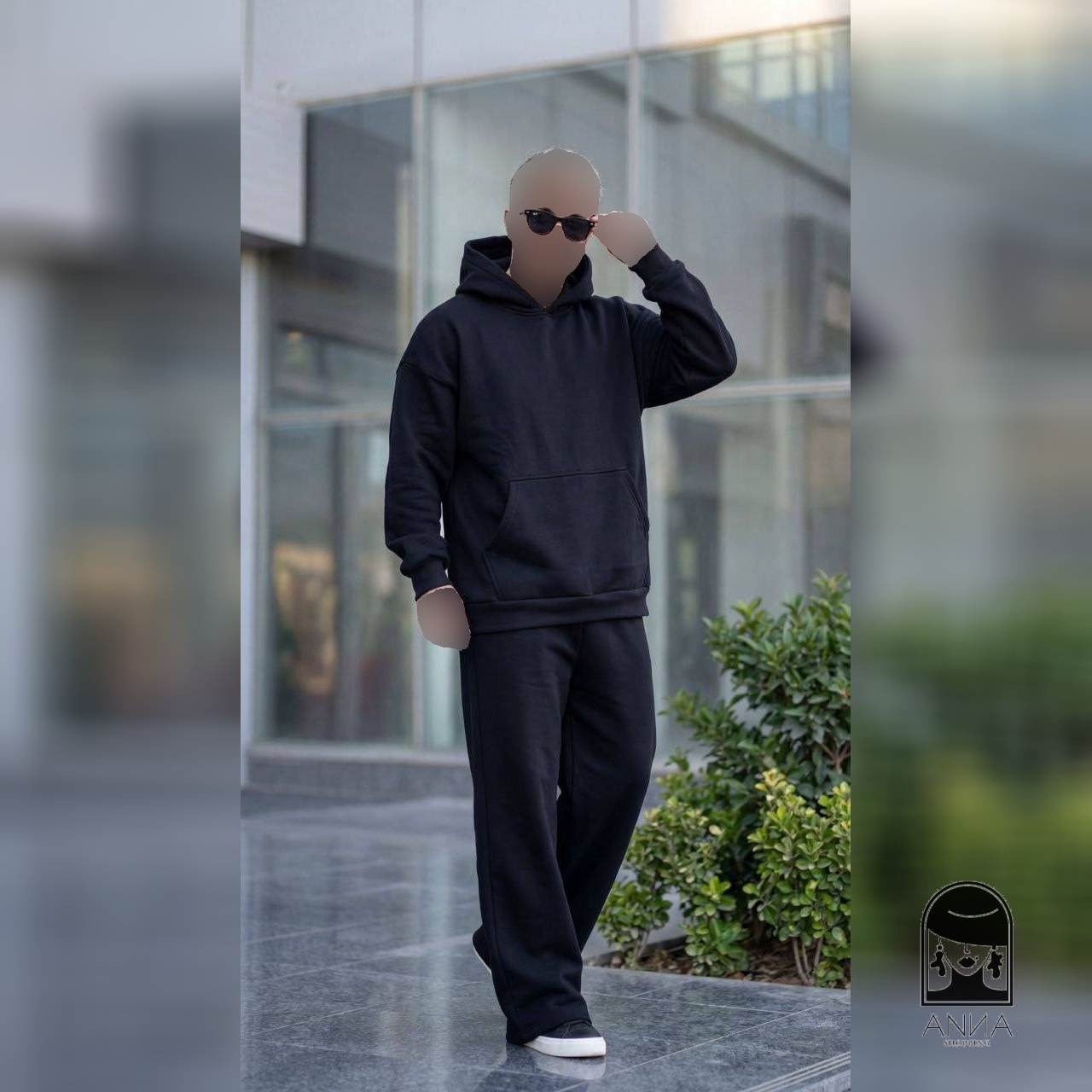 ست هودی شلوار زنانه مدل الهام جلو بسته جنس دورس تو کرکی فری سایز