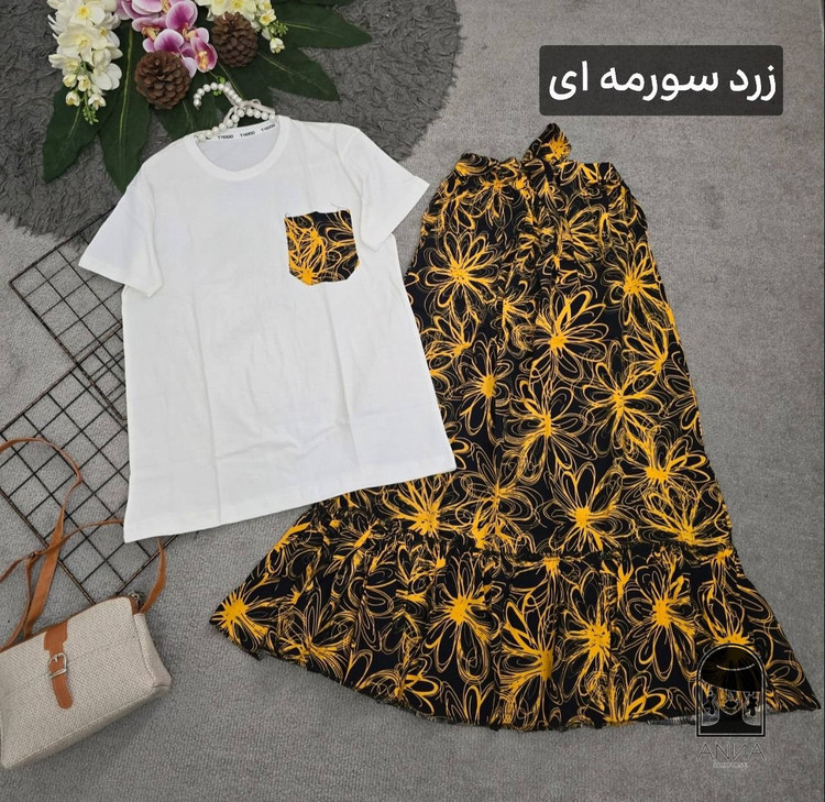 تیشرت زنانه مدل و دامن جنس تیشرت پنبه فری سایز