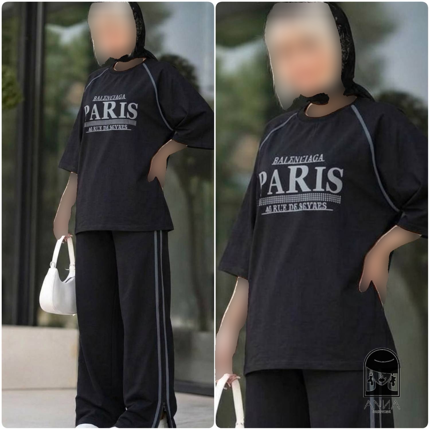 ست زنانه مدل paris جنس شانتون کبریتی فری سایز