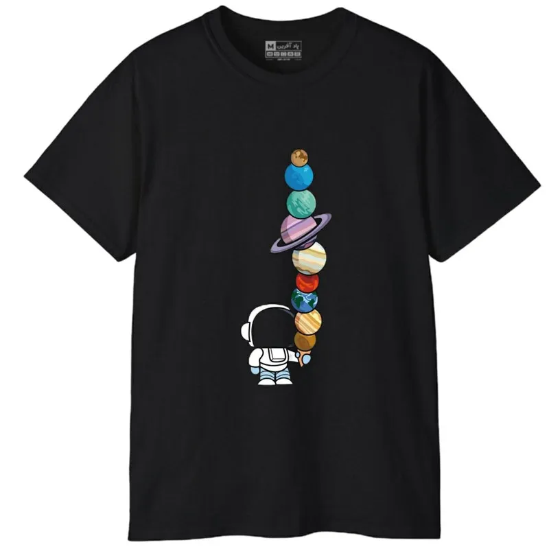 تی شرت آستین کوتاه مردانه مدل سیاره کهکشان فضانورد